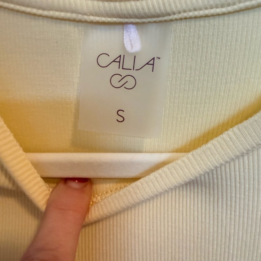 CALIA, Everyday Rib SS Tee, Panna Cotta, Small: Super Soft Fabric - Picture 6 of 6